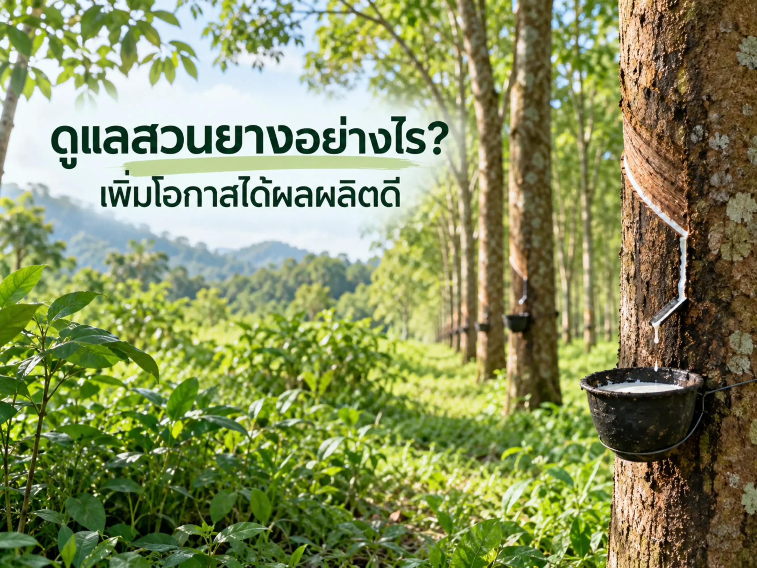 วิธีดูแลสวนยางให้สมบูรณ์ เพิ่มโอกาสสร้างผลผลิตอย่างเหมาะสม 1 4605 increase rubber yield techniques Horizontal