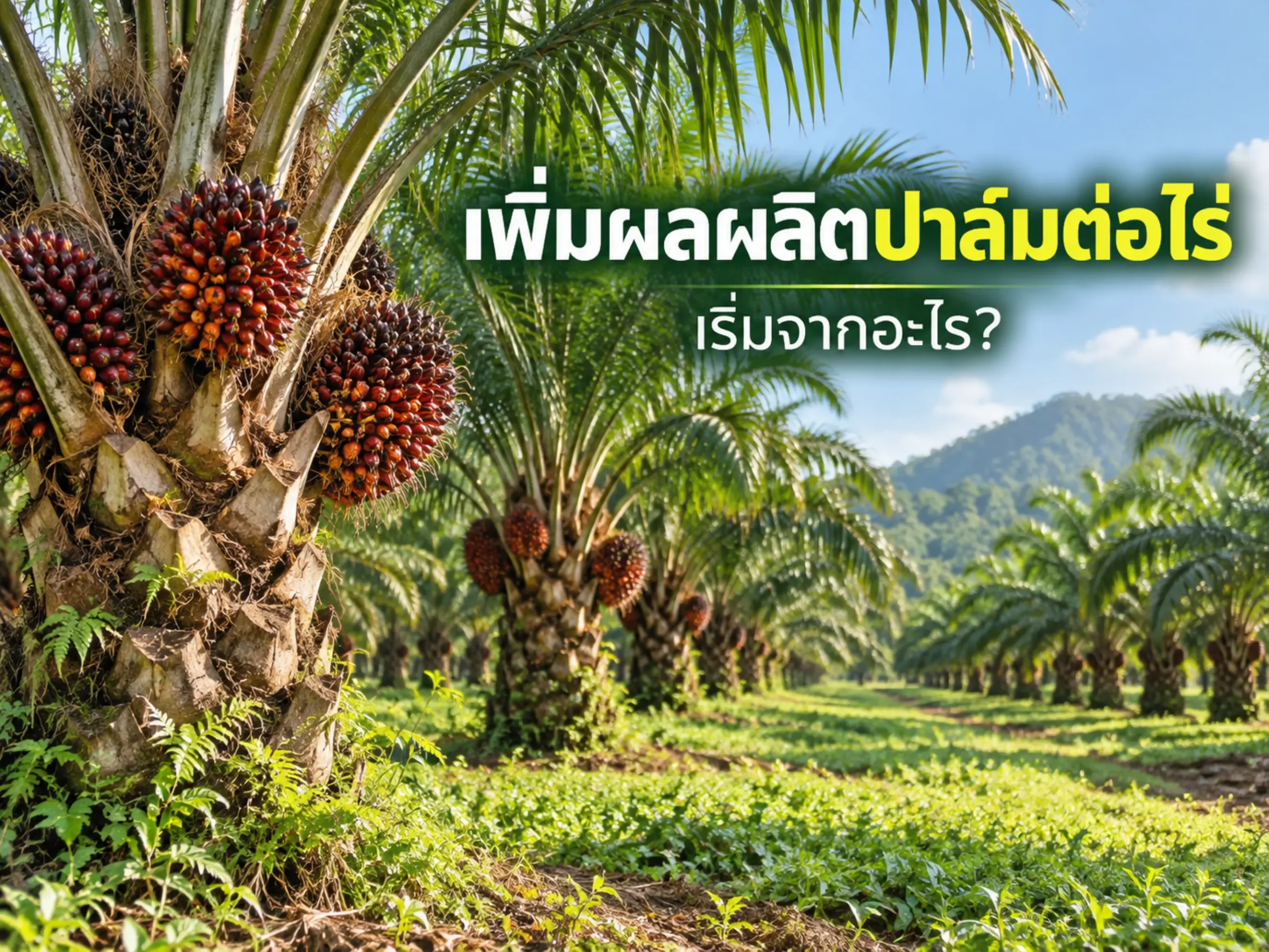 วิธีเพิ่มผลผลิตปาล์มน้ำมันต่อไร่ให้ได้ผลจริง ต้องเริ่มจากอะไรบ้าง? 1 9024 increase oil palm yield per rai Horizontal